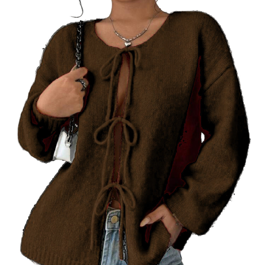 Donna - Maglione oversize in maglia con pizzo