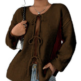 Donna - Maglione oversize in maglia con pizzo