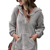 Donna - Vestito con cappuccio - Stile mezza zip