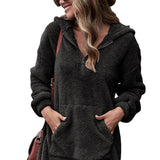 Donna - Vestito con cappuccio - Stile mezza zip