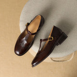 Arianna™ | Mary Jane in pelle con cinturino a T