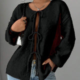 Donna - Maglione oversize in maglia con pizzo