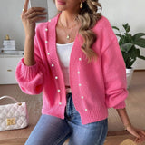 Donna - Cardigan con bottoni a perla - Taglio ampio