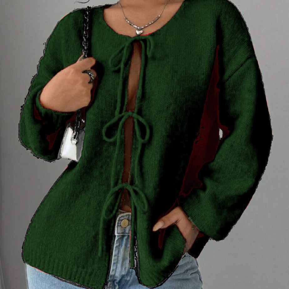 Donna - Maglione oversize in maglia con pizzo