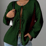 Donna - Maglione oversize in maglia con pizzo