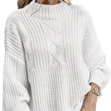 Donna - Elegante maglione in maglia a cavo - Stile moderno