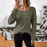 Donna - Maglione a righe - Design con maniche a sbuffo