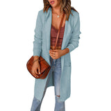 Cardigan lungo da donna aperto davanti – Strato in maglia dalla vestibilità rilassata per l’uso quotidiano in autunno