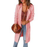Cardigan lungo da donna aperto davanti – Strato in maglia dalla vestibilità rilassata per l’uso quotidiano in autunno