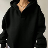 Donna - Maglia oversize con cappuccio e scollo a V