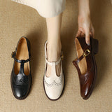 Arianna™ | Mary Jane in pelle con cinturino a T