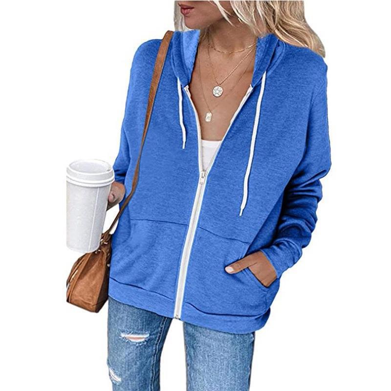 Donna - Giacca con cappuccio e zip integrale con tasche