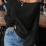 Top da donna con texture a nido d’ape e spalle scoperte – Capo morbido con maniche a pipistrello per look casual