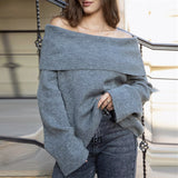 Donna - Vestito oversize in maglia - Scollo a spalle scoperte