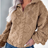 Donna - Maglia in pile a collo alto - mezza zip