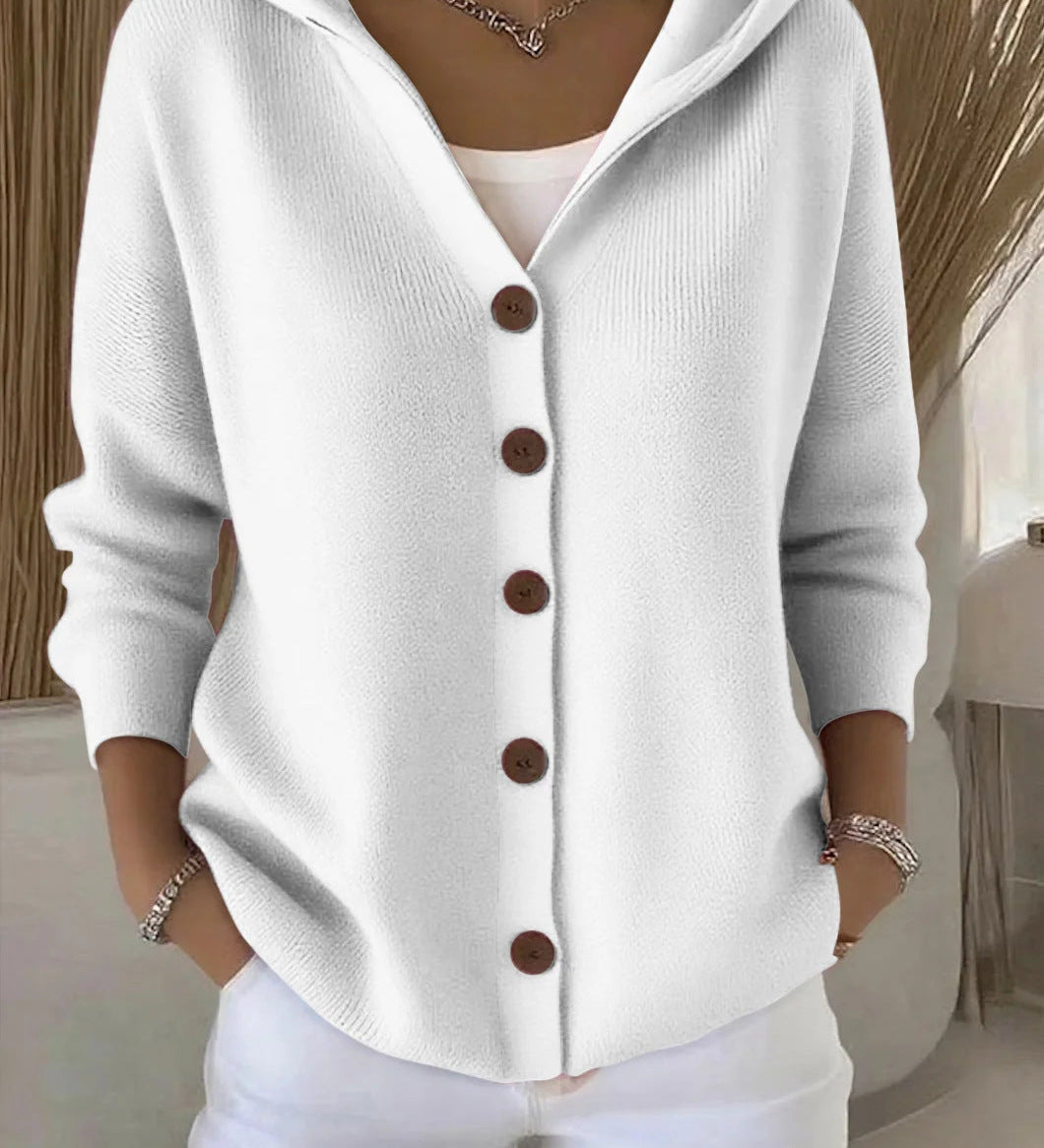 Francesca™ | Cardigan con cappuccio e bottoni