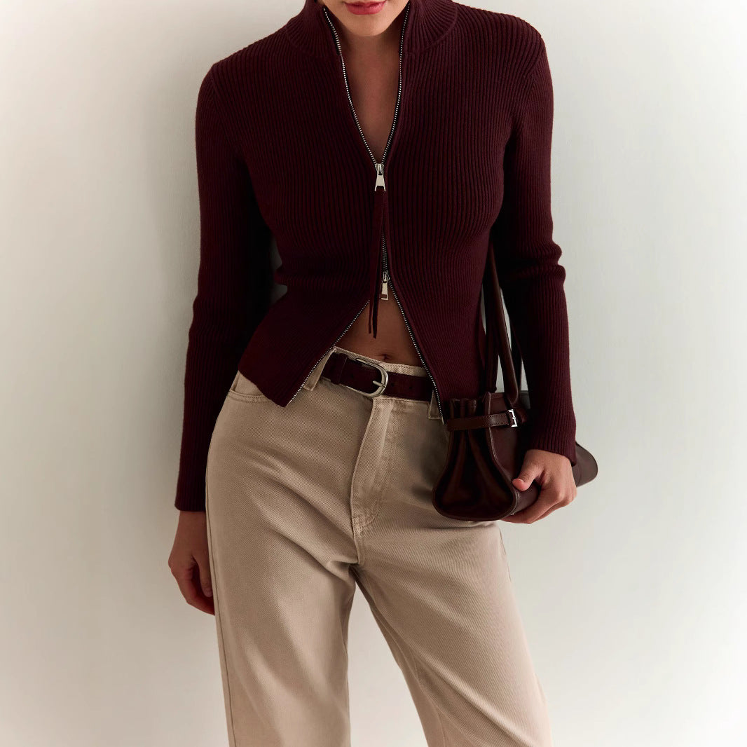 Donna - Maglia a collo alto con zip