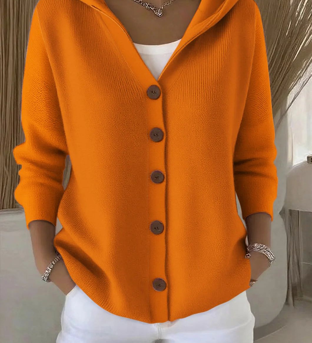 Francesca™ | Cardigan con cappuccio e bottoni