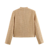 Donna - Giacca blazer in tweed con eleganti dettagli sui bottoni