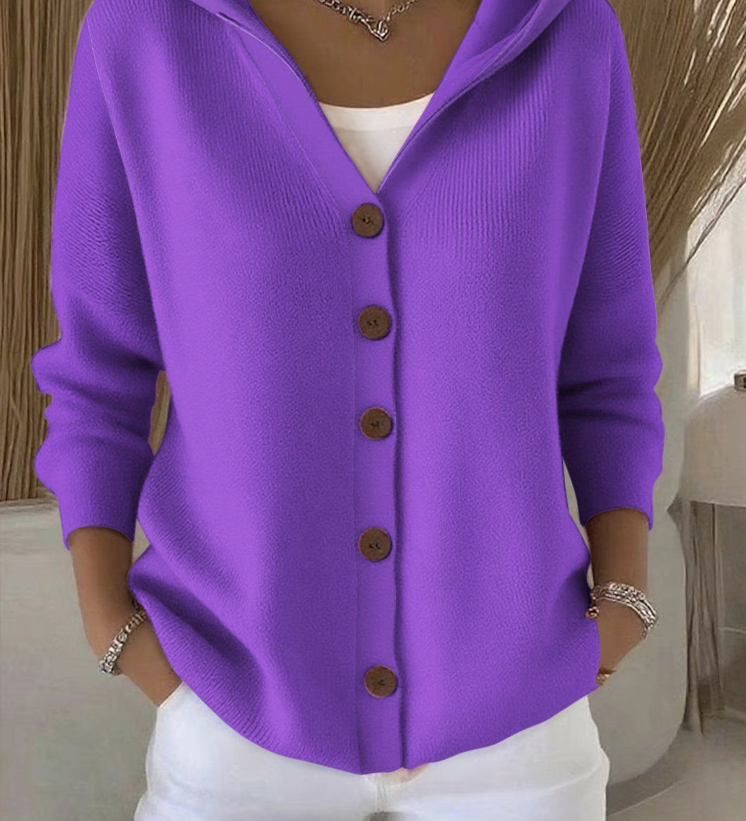Francesca™ | Cardigan con cappuccio e bottoni
