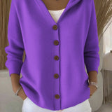 Francesca™ | Cardigan con cappuccio e bottoni