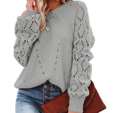 Donna - Maglia con motivo in pizzo - Maniche voluminose