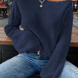 Top da donna con texture a nido d’ape e spalle scoperte – Capo morbido con maniche a pipistrello per look casual