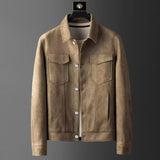 Giacca in pelle scamosciata da uomo | Elegante e resistente | Design senza tempo