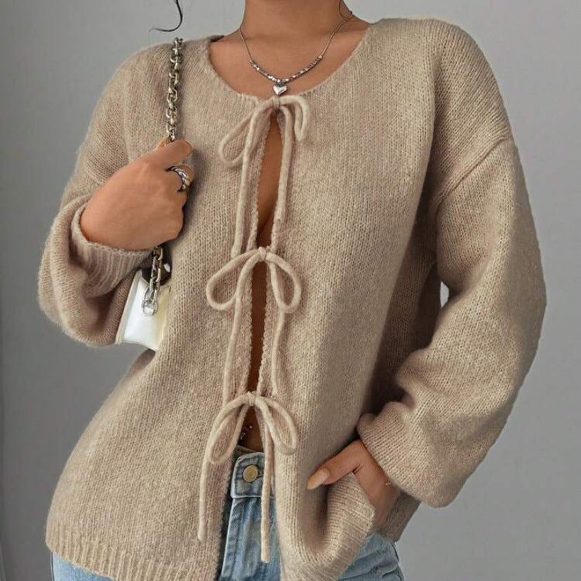 Donna - Maglione oversize in maglia con pizzo