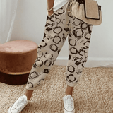 Pantaloni classici da donna in lino leggero e aderente