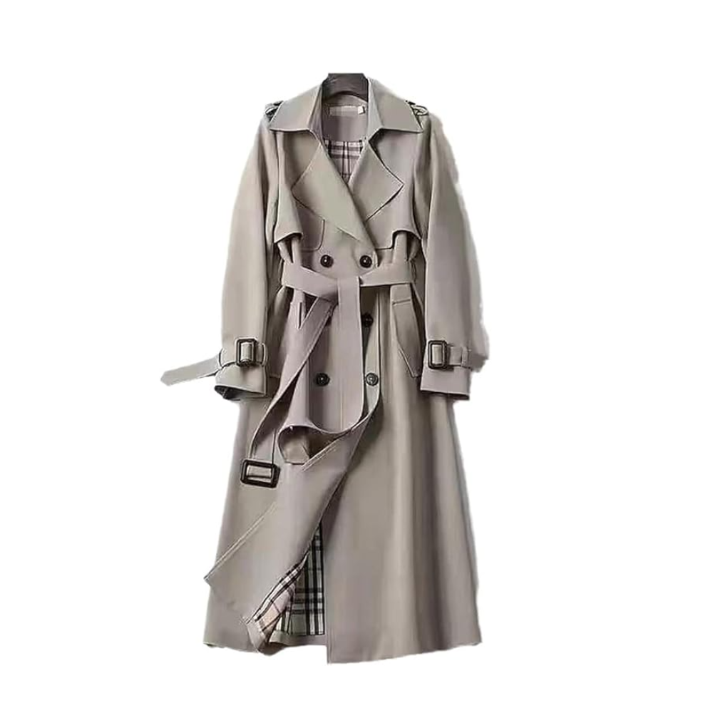 Trench Coat Femminile Sagomato – Con Cintura, Adatto per Primavera e Autunno