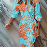 Abito camicia aderente stampato da donna