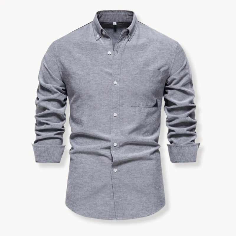 Camicia Slim Fit da Uomo – Con Collo Button-Down e Taschino, Adatta per Lavoro e Uso Quotidiano