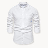 Camicia Slim Fit da Uomo – Con Collo Button-Down e Taschino, Adatta per Lavoro e Uso Quotidiano