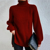 Donna - Accogliente maglione a collo alto - Stile invernale