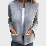 Cardigan donna con zip e cappuccio in maglia morbida - Comodo e casual