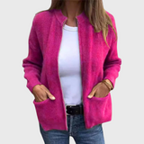 Cardigan donna con zip e cappuccio in maglia morbida - Comodo e casual