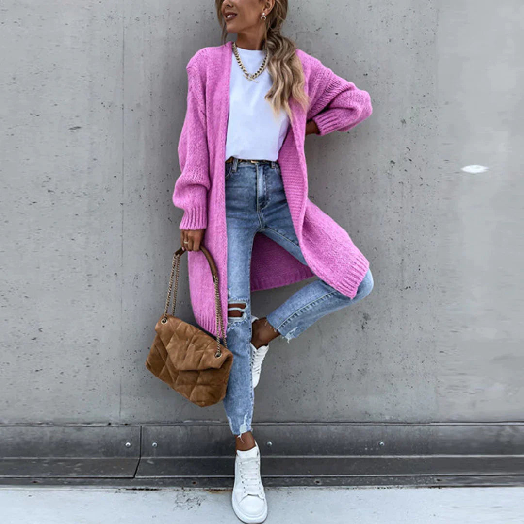 Cardigan lungo oversize da donna - Maglia ampia e comoda