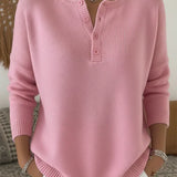Laura™ | Maglione henley in maglia morbida