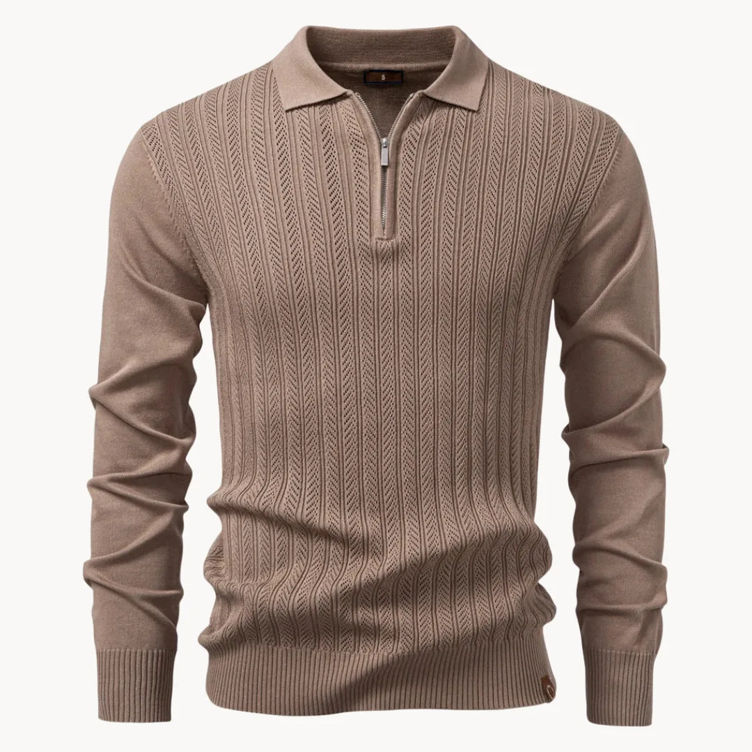 Polo Slim Fit da Uomo – Chiusura Lampo Corto, Adatta per Uso Casual e Quotidiano