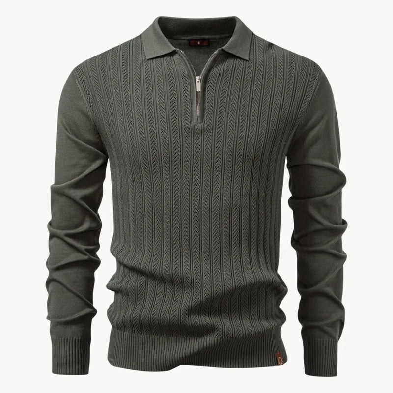 Polo Slim Fit da Uomo – Chiusura Lampo Corto, Adatta per Uso Casual e Quotidiano