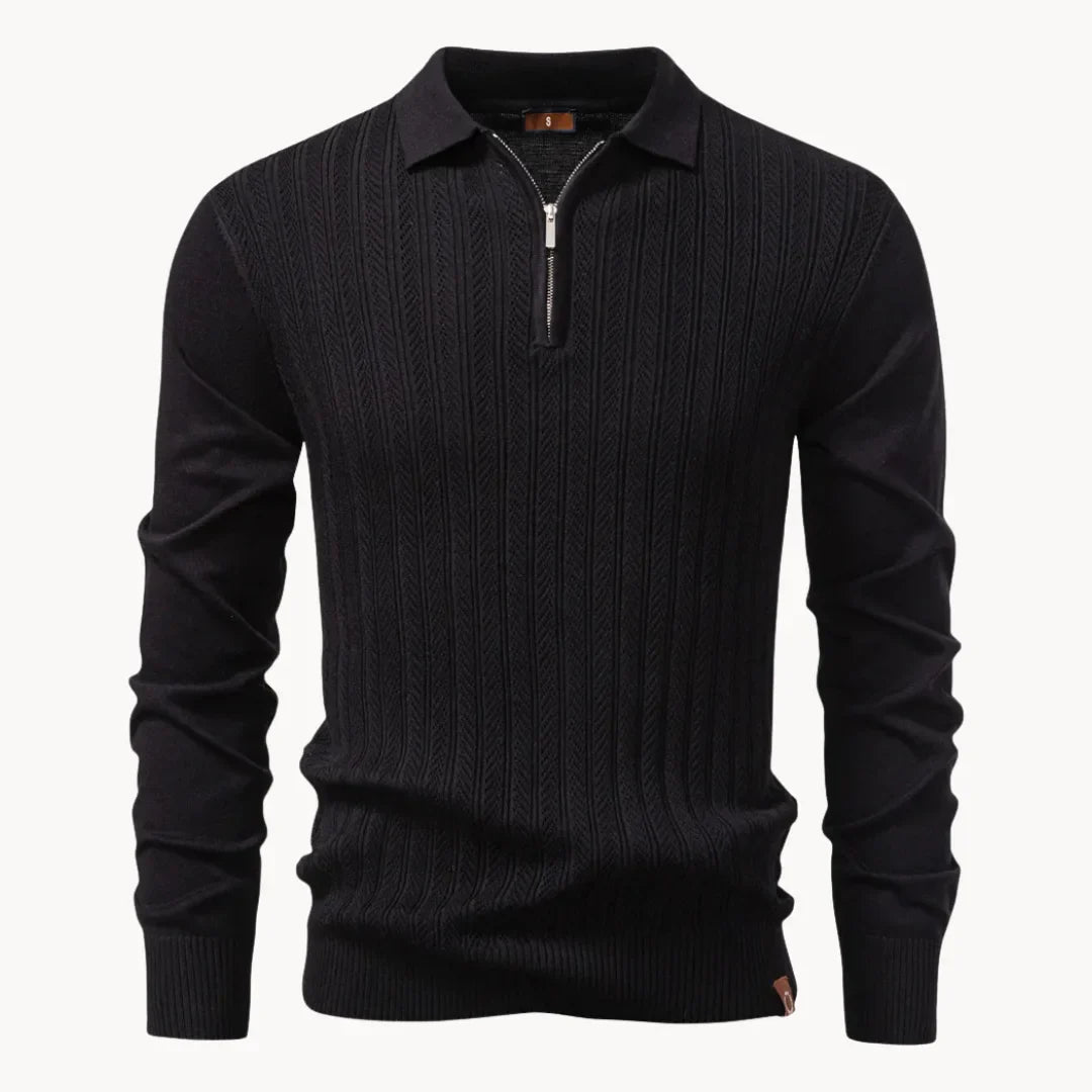 Polo Slim Fit da Uomo – Chiusura Lampo Corto, Adatta per Uso Casual e Quotidiano