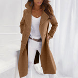 Donna - Cappotto lungo doppiopetto sartoriale - Risvolto strutturato