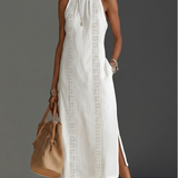 Abito maxi bianco in pizzo da donna – Romantico ed elegante