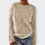 Pullover da donna | Motivo a corna di cervo e scollo rotondo