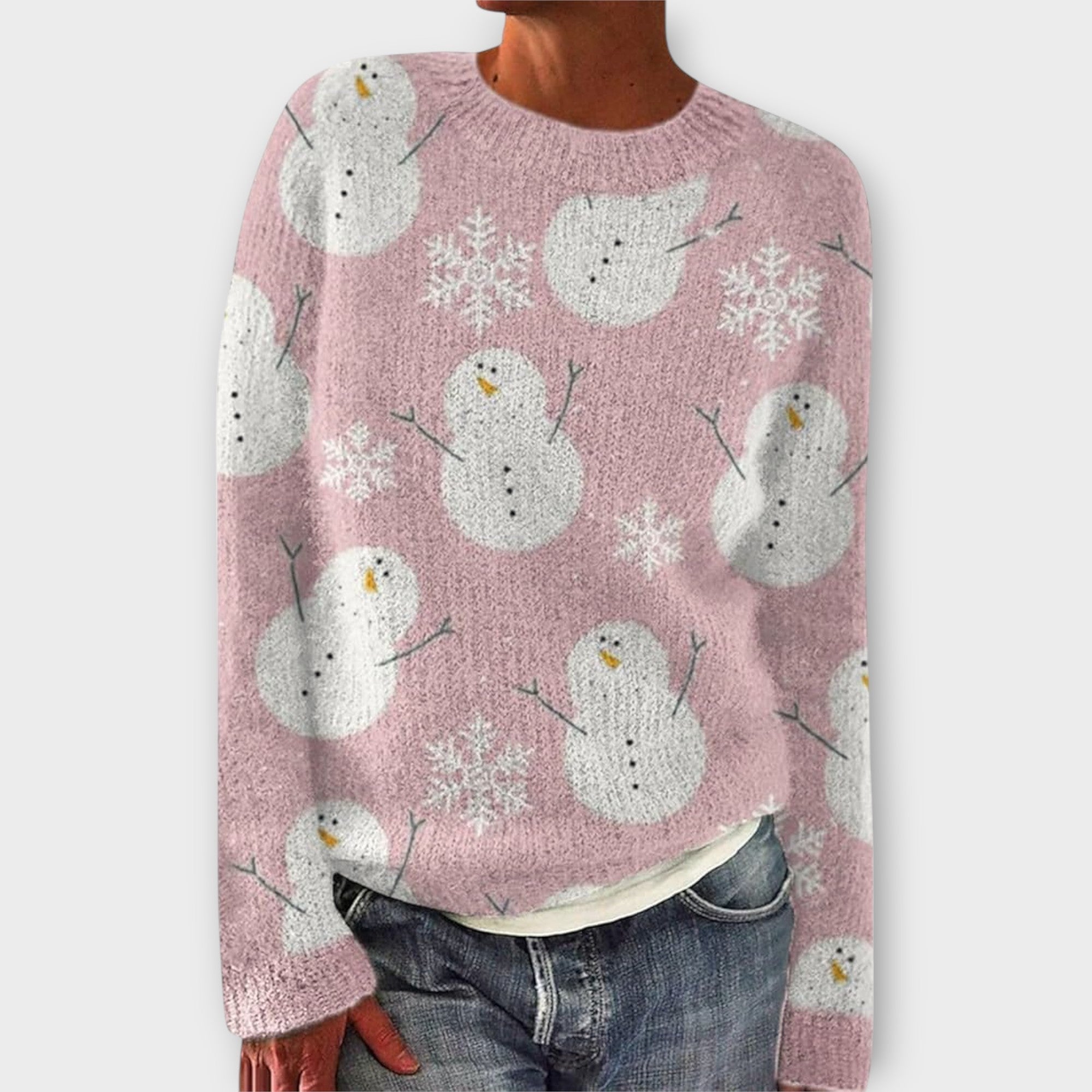 Pullover da donna | Motivo a corna di cervo e scollo rotondo