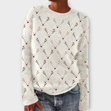 Pullover da donna | Motivo a corna di cervo e scollo rotondo