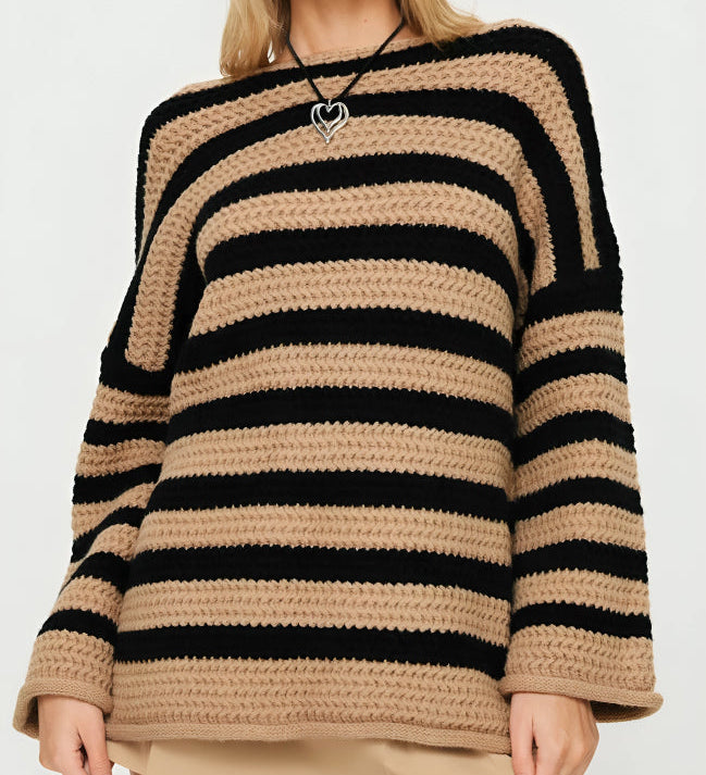 Maglione da donna | Maglia grossa e motivo a righe
