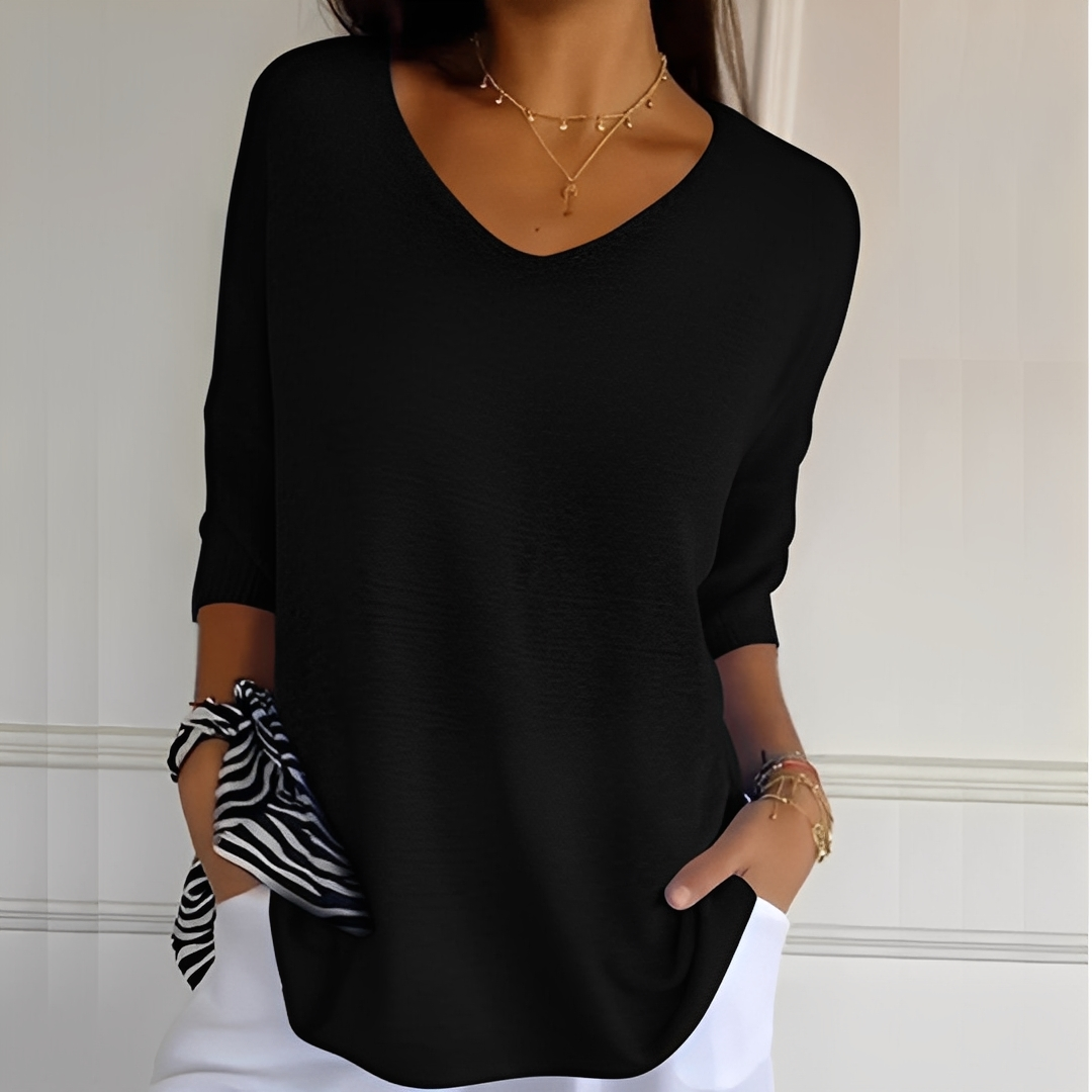Maglione donna | Taglio lungo e scollo a V