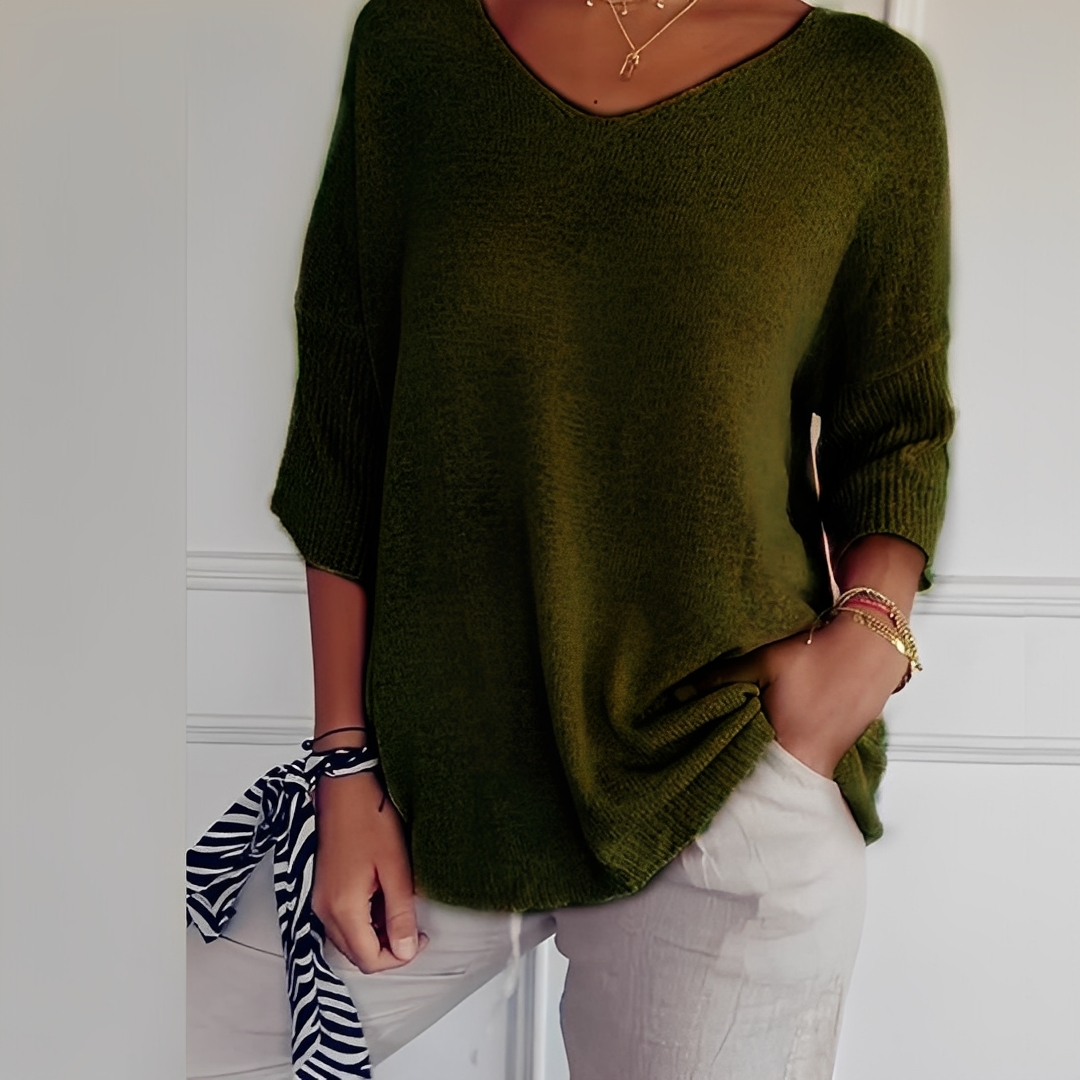 Maglione donna | Taglio lungo e scollo a V